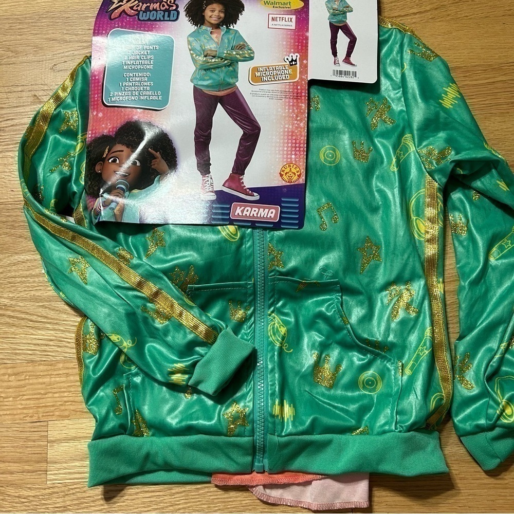 Netflix Karma’s World Costume NEW Green Medium 7/8 Girls Kids Halloween Jacket